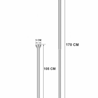 Bara telescopica pentru perdea 105-170 cm, L, argintiu, SCL01-SILVER-L